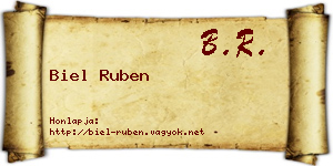 Biel Ruben névjegykártya